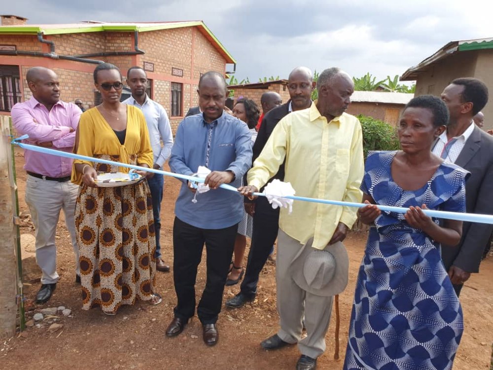 Staff from the Ministry of Education (MINEDUC) constructed a house for Angelique Mukashyaka