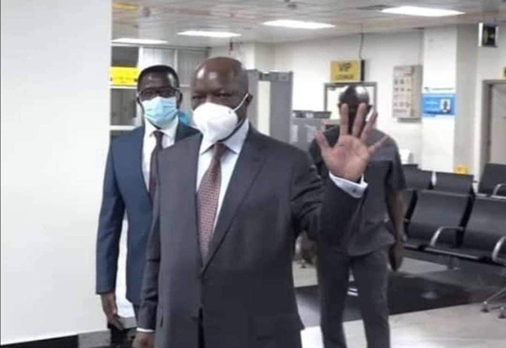 2. His Highness Ronald Muwenda Mutebi II, the King of the Buganda Kingdom accompanied by Kingdom Prime Minister Charles Peter Mayiga upon  arrival at Entebbe International Airport on Saturday July 20, 2024.