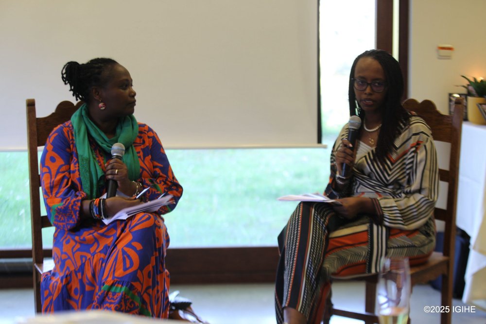 The event included mental health talks delivered by Umutoni Rwampungu (right) Annick and Rwayitare Jacqueline (left).