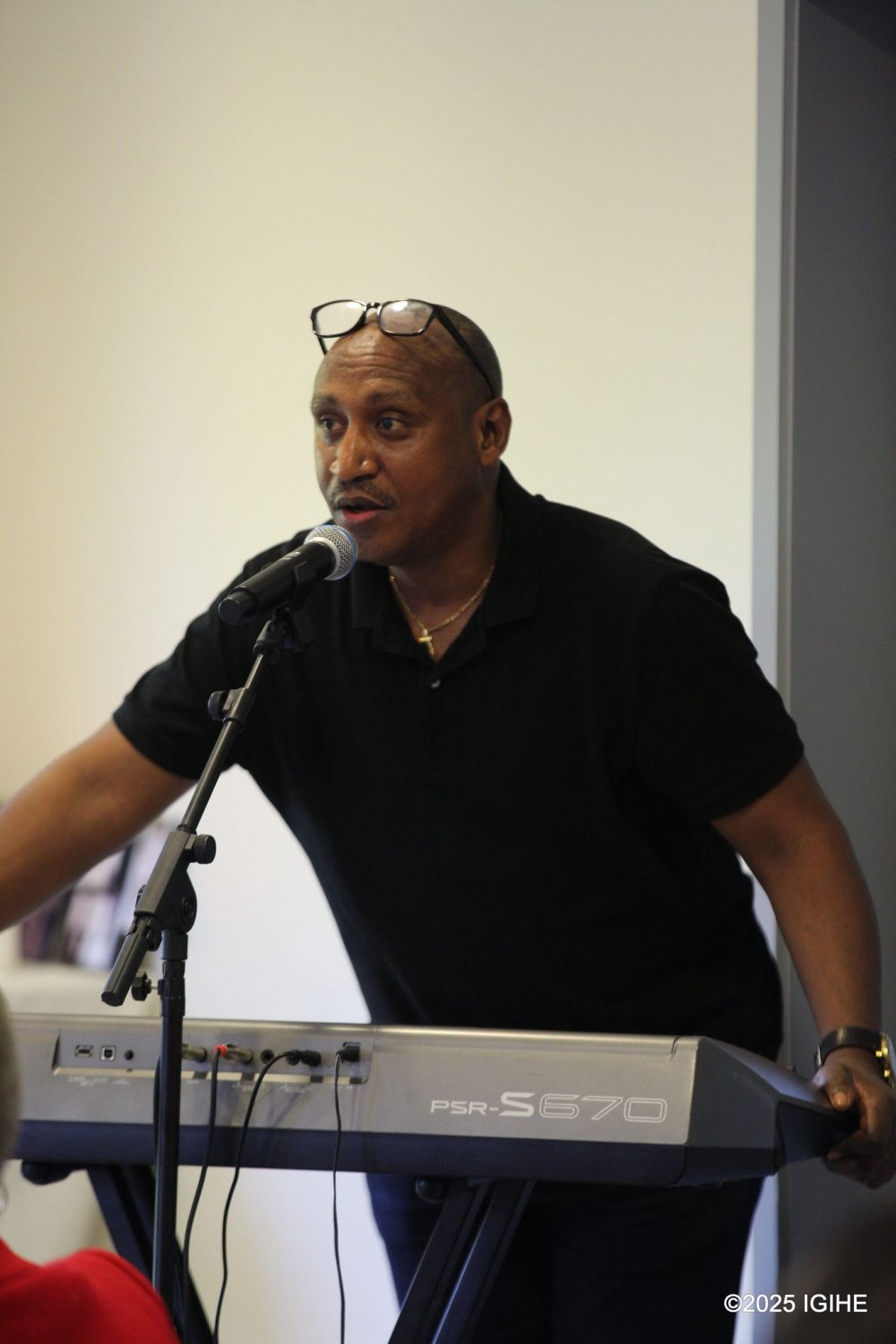 Innocent Mugwaneza performed commemoration songs at the event