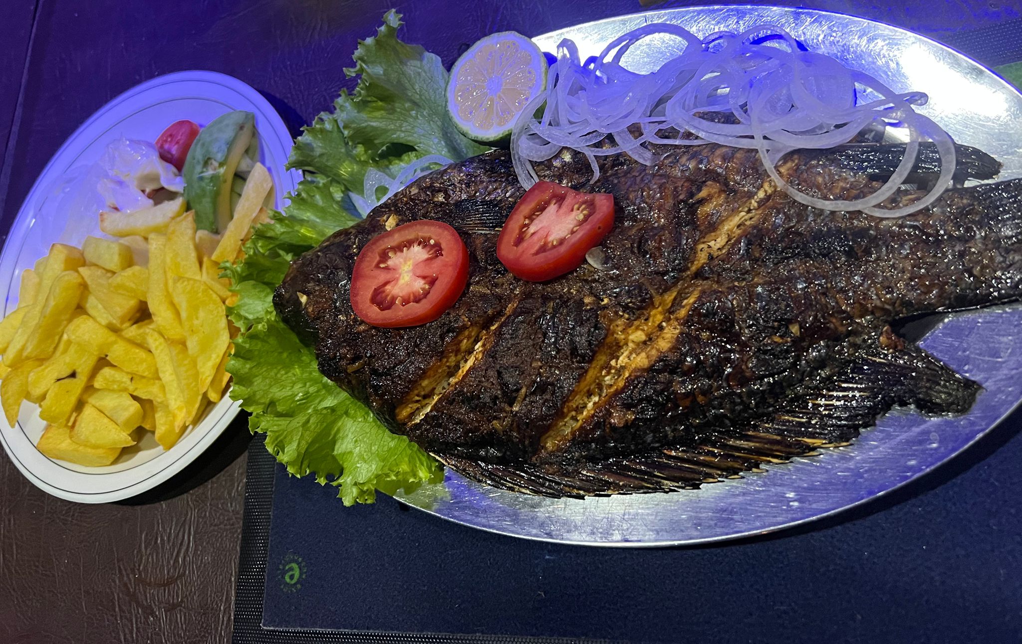 Guests can also request freshly caught fish, which will be prepared upon order.