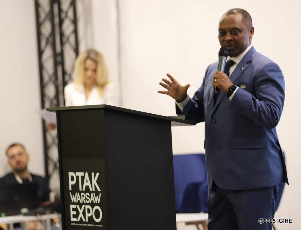 Ambassador Prof. Anastase Shyaka representing Rwanda to the country was among the keynote speakers during the opening session.