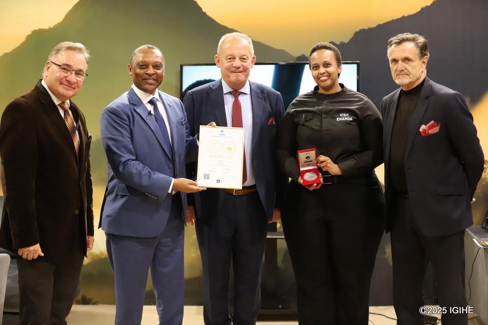 Rwanda was also recognized for excellence at TT Warsaw Expo, with Rwanda's Ambassador in Poland  Prof. Anastase Shyaka and RDB Head of Tourism Ariella Kageruka receiving a certificate and medal of recognition for quality and innovation.