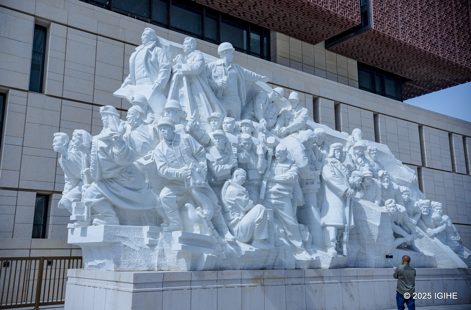 Monuments outside the museum echoing Chinese unity and resilience.