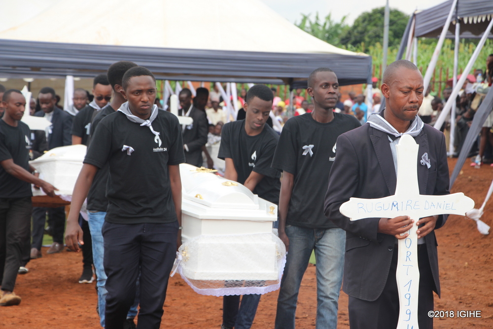 Remains of 157 victims of the 1994 genocide against the Tutsi have been given decent burial in Ruhanga Genocide Memorial Centre