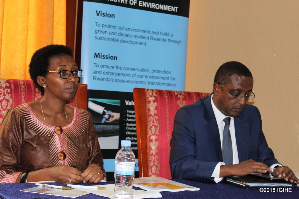 REMA Director General Eng. Collette Ruhamya with Minister of Environment, Dr Biruta Vincent