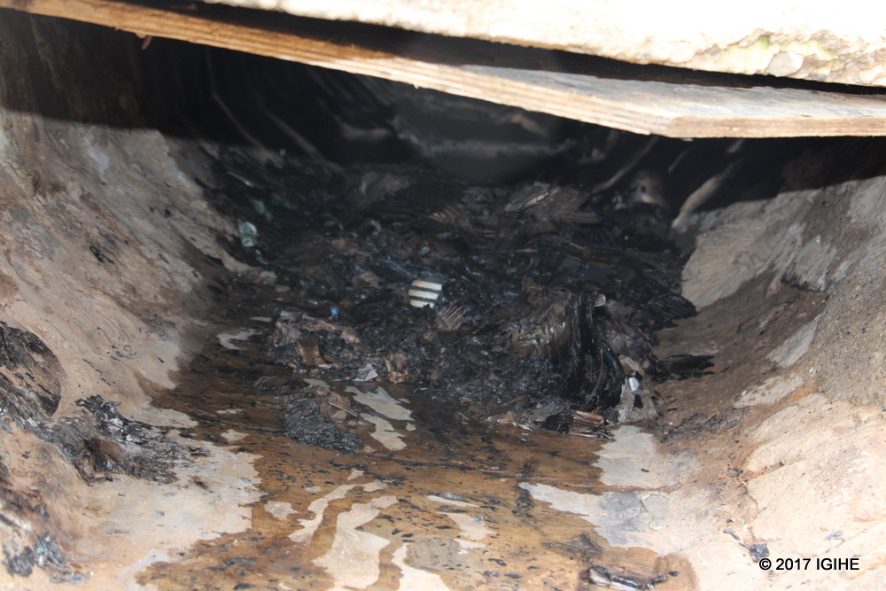 Residue found in the water trench after the incident. 