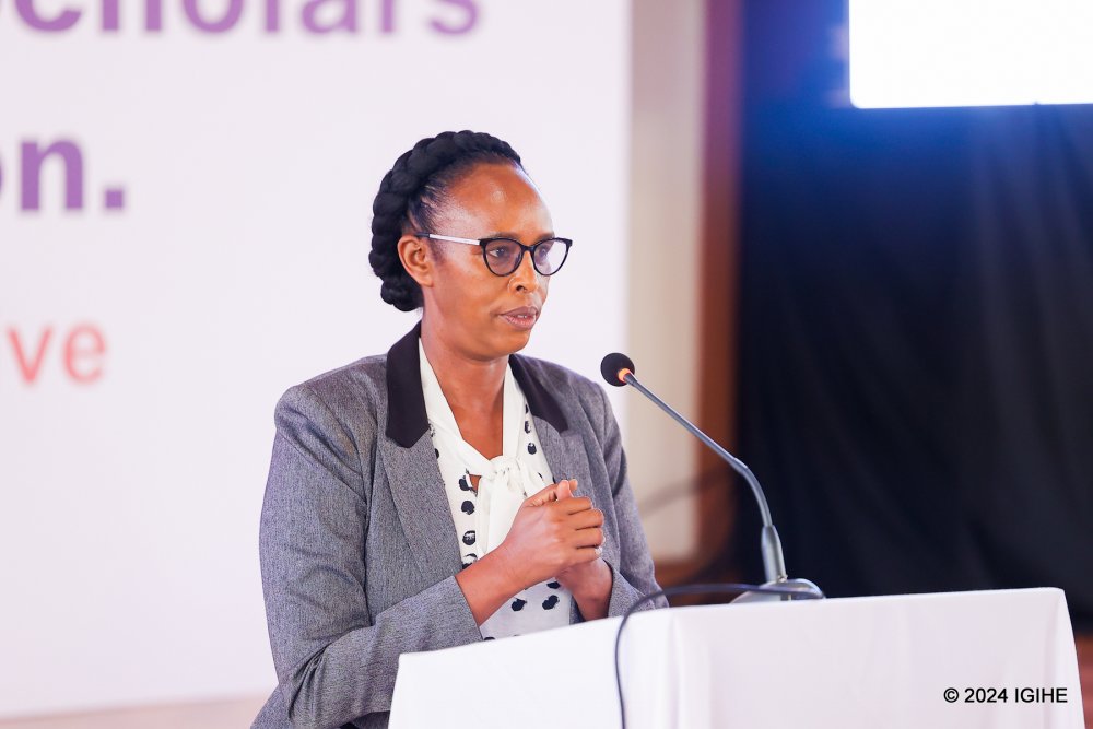 Mutoro Antonia, the representative of FAWE Rwanda, urged the graduates to work hard and advance in their endeavors.