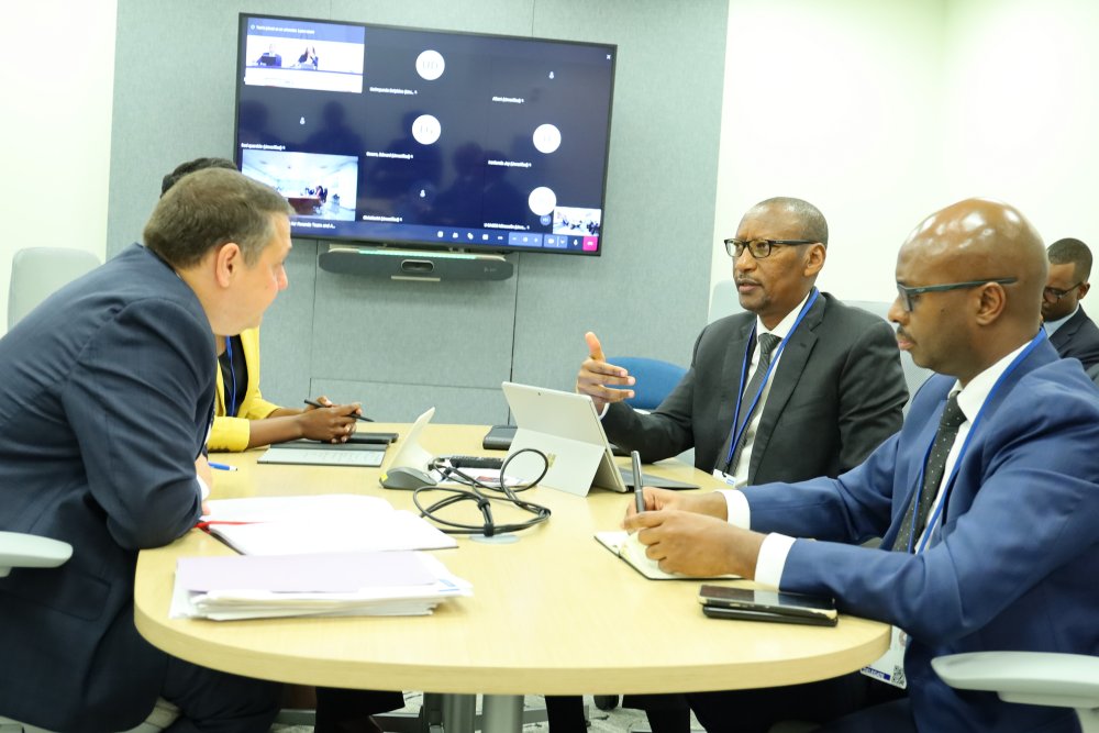 The Governor of the National Bank of Rwanda, John Rwangombwa, shares insights during discussions between the IMF team and the Rwandan team.