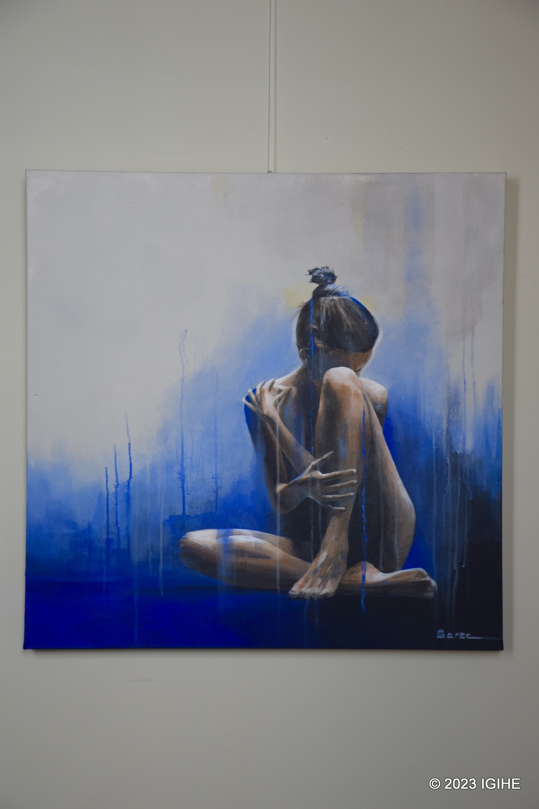 The painting of artist Bart Ocket showcasing works of art in Bed & Breakfast Yasmine - Langestaat 30-32 Bruges