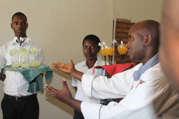 Waiters ready to welcome clients