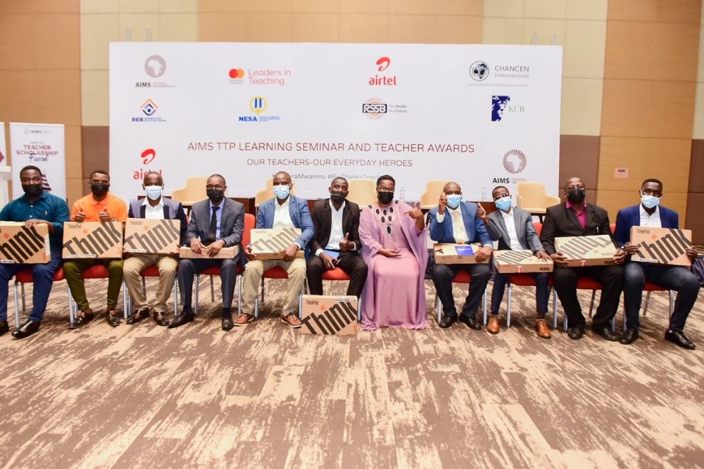 The awardees are chosen from teachers and educational leaders in 14 Leaders In Teaching Initiative (LIT) districts where AIMS RWANDA-TTP is being implemented and schools participating in the Pan African Mathematical Olympiads (PAMO).