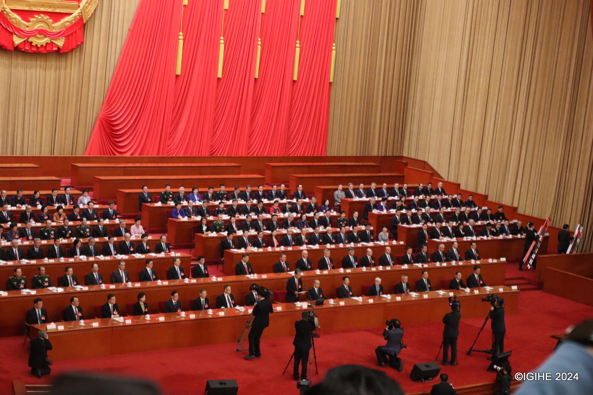 Legislators attending the closing meeting at the Great Hall of the People in Beijing. 