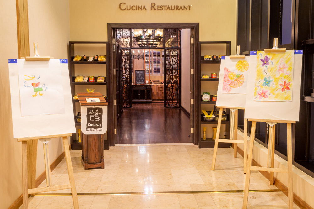 Those who attended the event did their own painting, following the example of the instructor