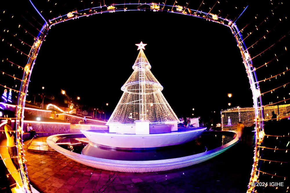 The festive spirit of Kigali is captured in every picture, from twinkling lights to joyful decorations.