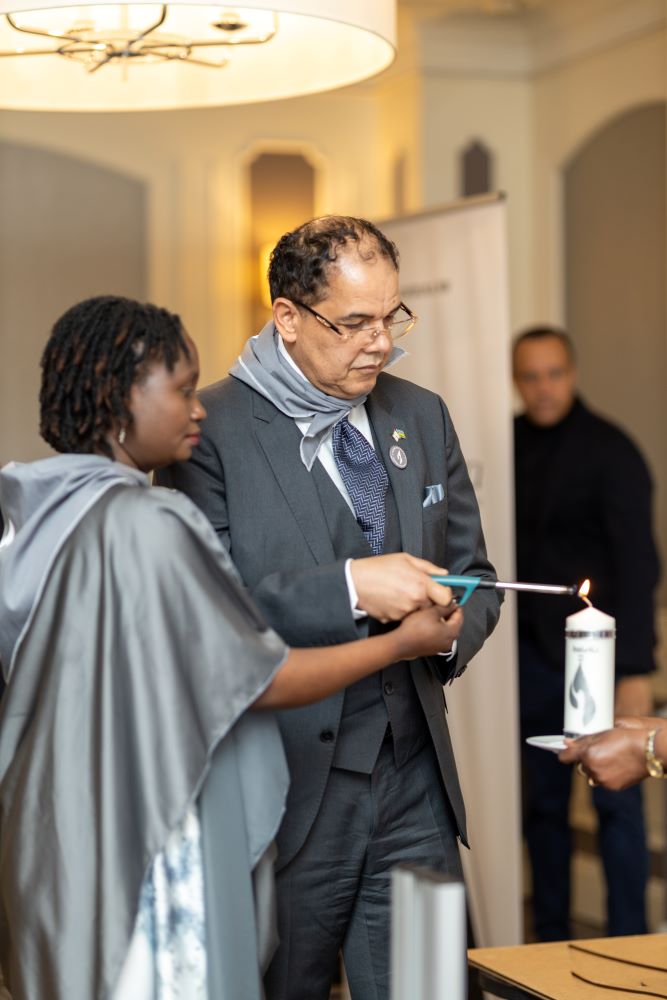 The commemoration event also included the lighting of the Flame of Hope. 