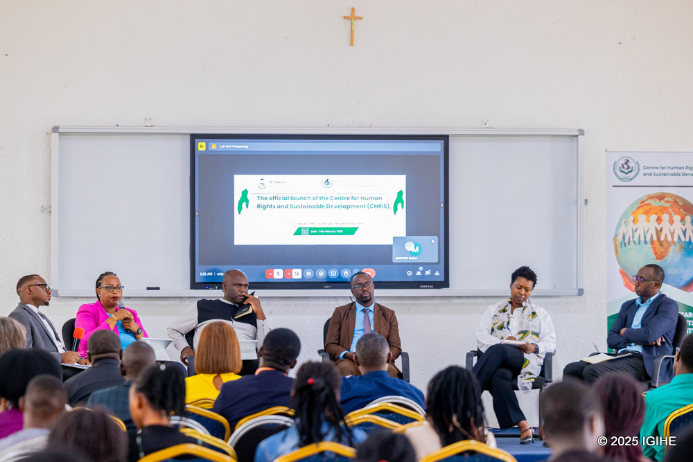 Human rights experts shared their experiences with students at INES-Ruhengeri.