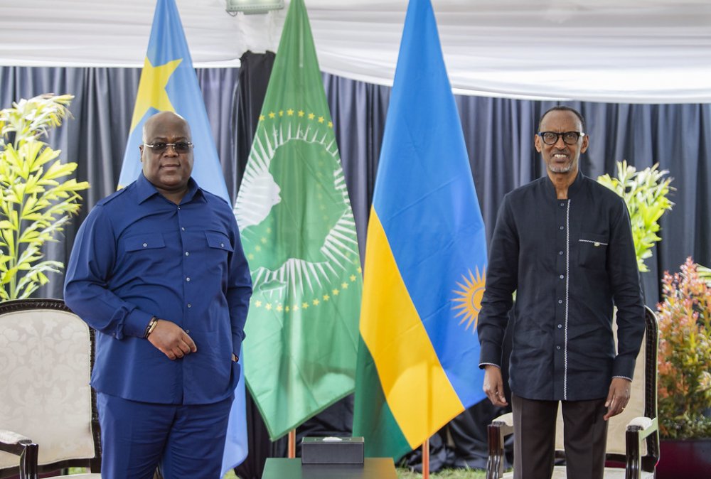 President Tshisekedi (left) has refused to participate in a meeting with his counterpart of Rwanda (right). 