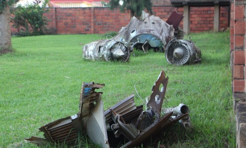 Wreckages of Habyarimana's aircraft.  