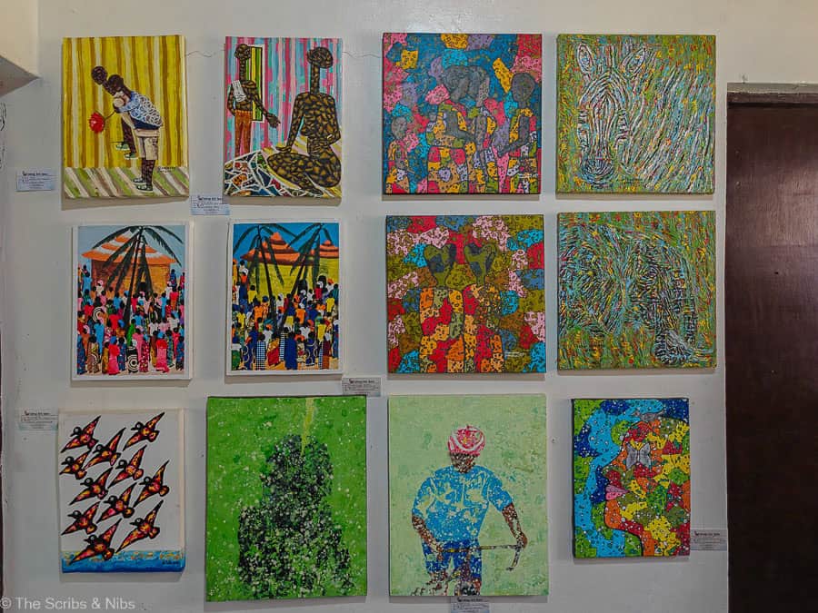 An artwork at Inkingi Arts Space, founded in 2023, showcases diverse and authentic Rwandan art. Photo Courtesy: Scribs & Nibs