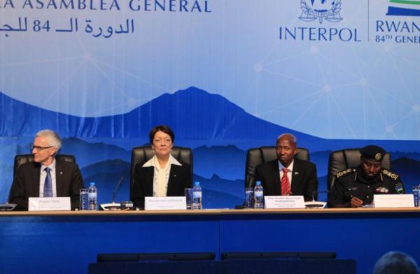 Jürgen Stock, ,Mireille Ballestrazzi , Sheikh Musa Fazil Harerimana, Internal Security minister and Emmanuel Gasana, Inspector General of Police.