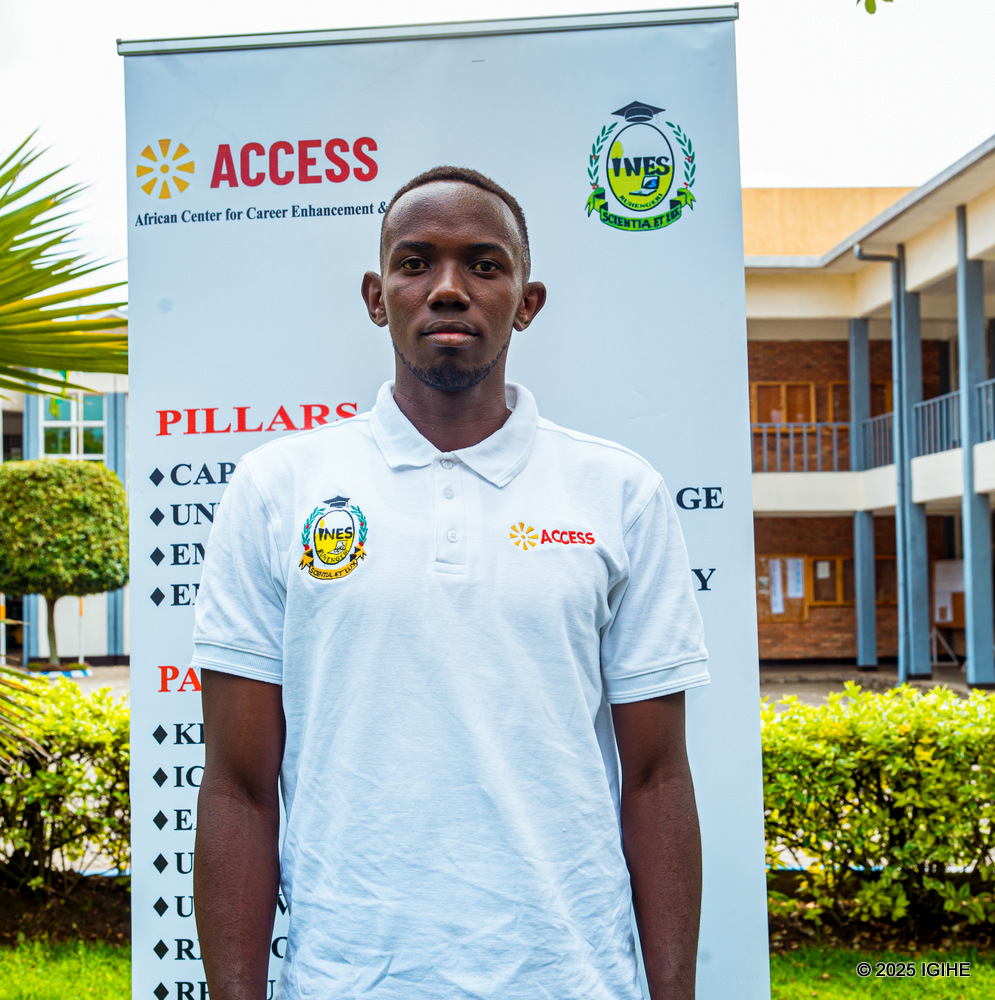 Irakoze Beni Benjamin is developing a project that involves recycling plastic waste into bricks and paving materials.