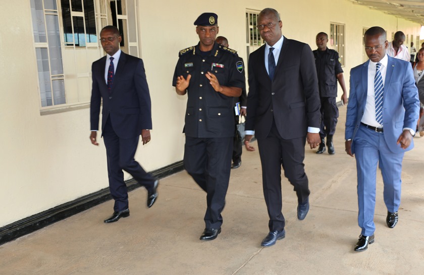 L-R. Amb. Dr. Mathias Harebamungu, CP Daniel Nyamwasa, Mali's Minister of Justice, Mamadou Ismaila Konate and Rwanda's minister of State Evode Uwizeyimana, at Isange.