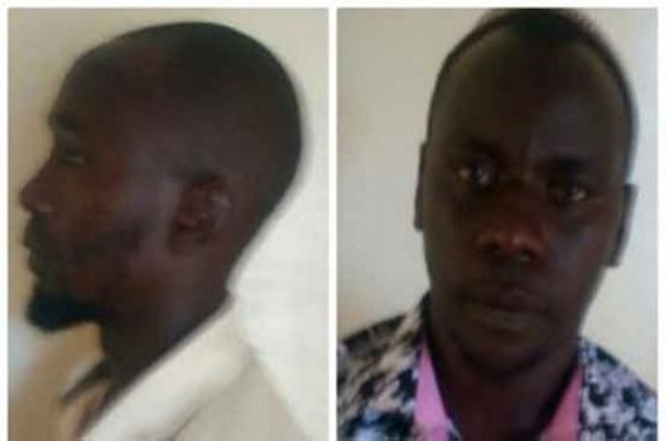 Abdi Mohammud alias Twalib (L) and Remmy Victor Odera alias Musa Busia (right). The wo terror suspects arrested in Isiolo County earlier this month had been to Somalia where they were radicalised in Somalia in 2012.