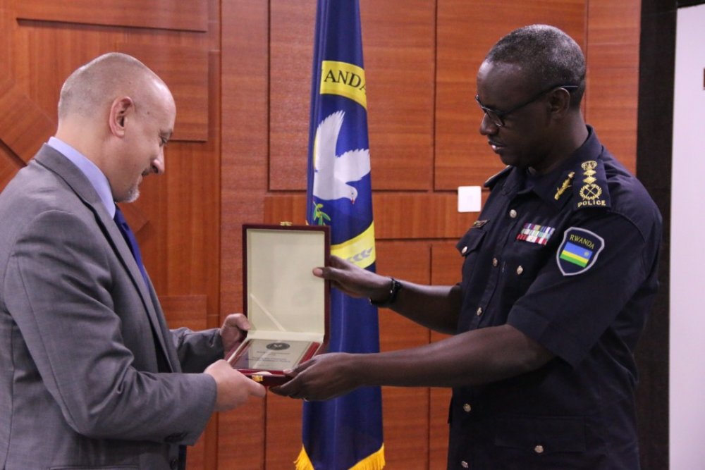 The Italian ambassador, Domenico Fornara paid a courtesy call to the IGP Dan Munyuza, at Rwanda National Police General Headquarters in Kacyiru.