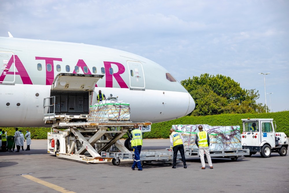 The shipment of Astra Zeneca doses from Italy arrived in Rwanda today morning.  