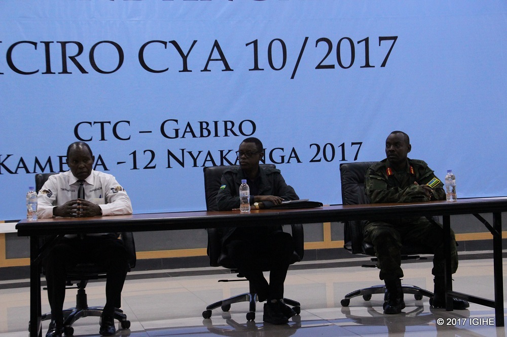 The chairperson of National itorero, Boniface Rucagu and Defense Minister, Gen  James Kabarebe.