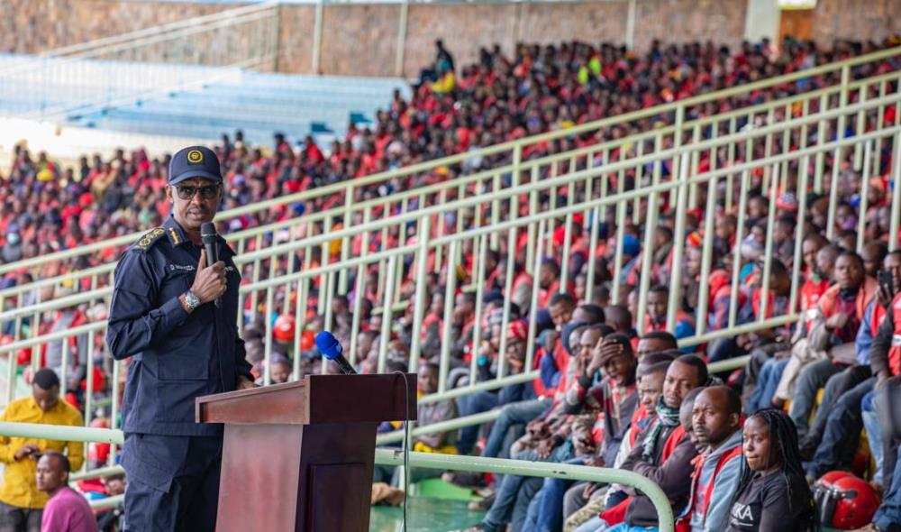 IGP Munyuza has urged taxi-moto operators to ese the road responsibly and make safety a priority. 