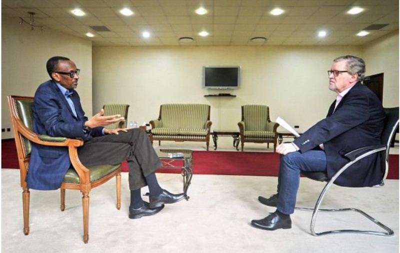 President Paul Kagame in an interview with Jeune Afrique journalist.