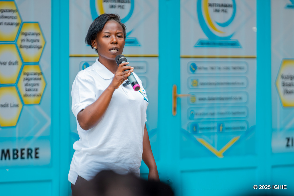 Mukamana Jeannette, a client of Duterimbere IMF Plc, spoke about how the microfinance institution continues to support her development.