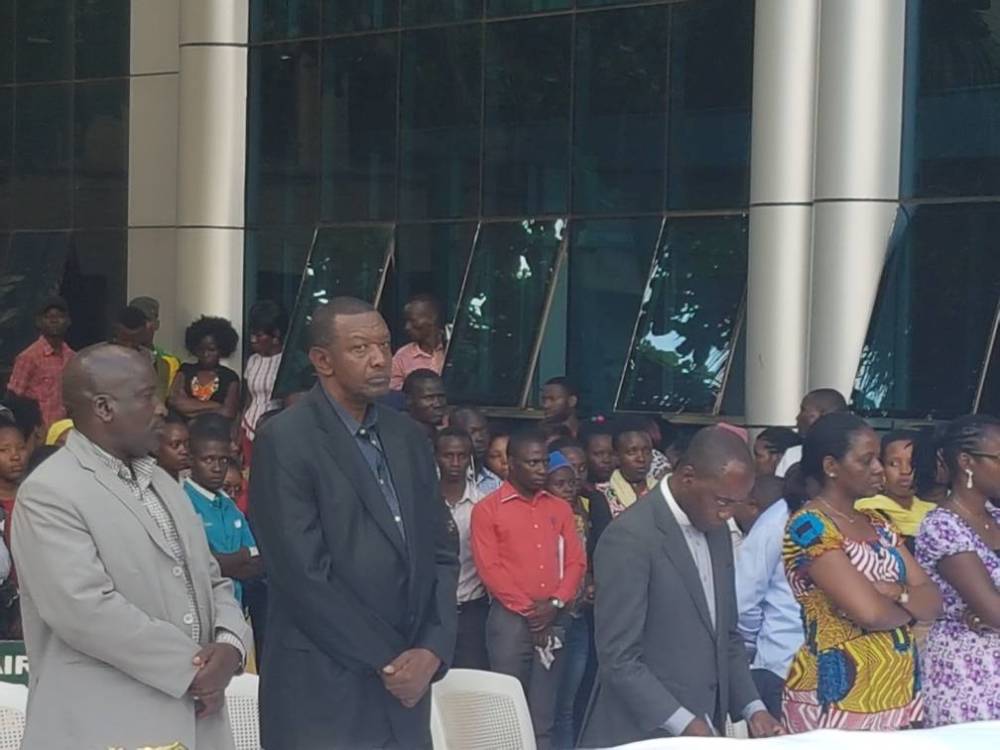 Ambassador Frank Mugambage attending the funeral