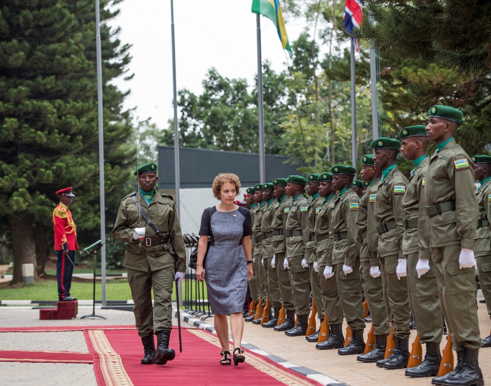 Joanne Lomas, United Kingdom Commissioner arrives at Village Urugwiro