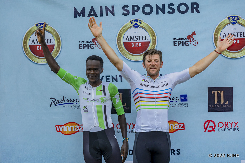 German Karl Platt and Habimana Jean Eric celebrating their victory.