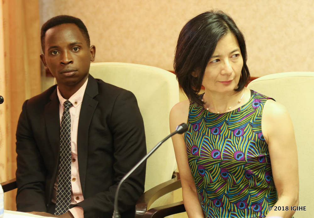 Pacific Nshimiyimana, founder of Real Green Gold Ltd with Mastercard Foundation CEO, Reeta Roy