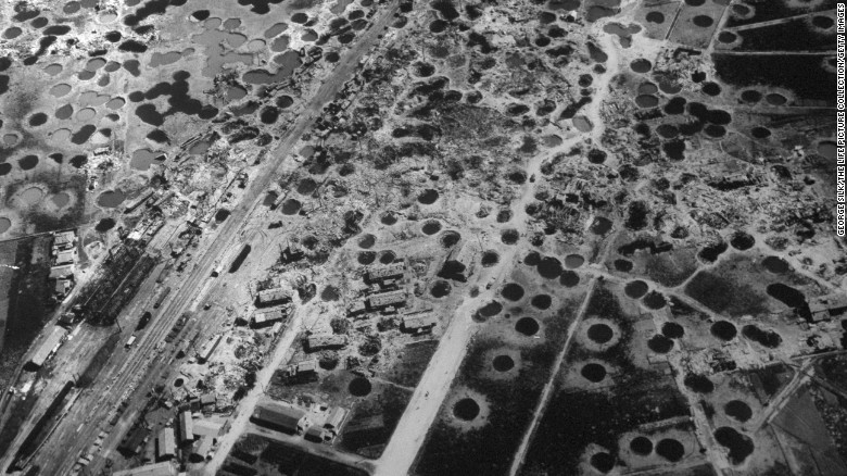 An aerial View of Hiroshima; three weeks after the bombing