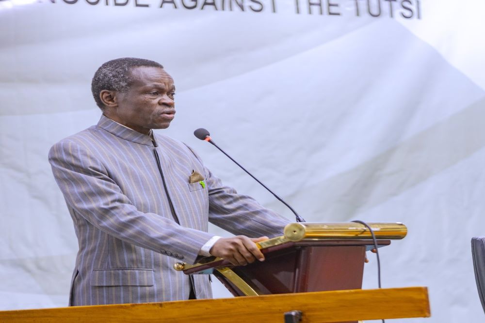 Lumumba, pan-Africanist and Founder of PLO Lumumba Foundation delivering remarks at the event.