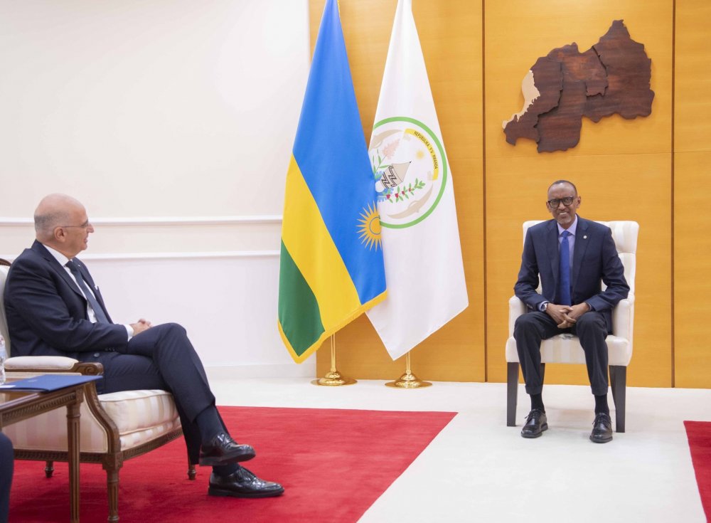 President Paul Kagame has hosted Greek Minister of Foreign Affairs at Village Urugwiro.