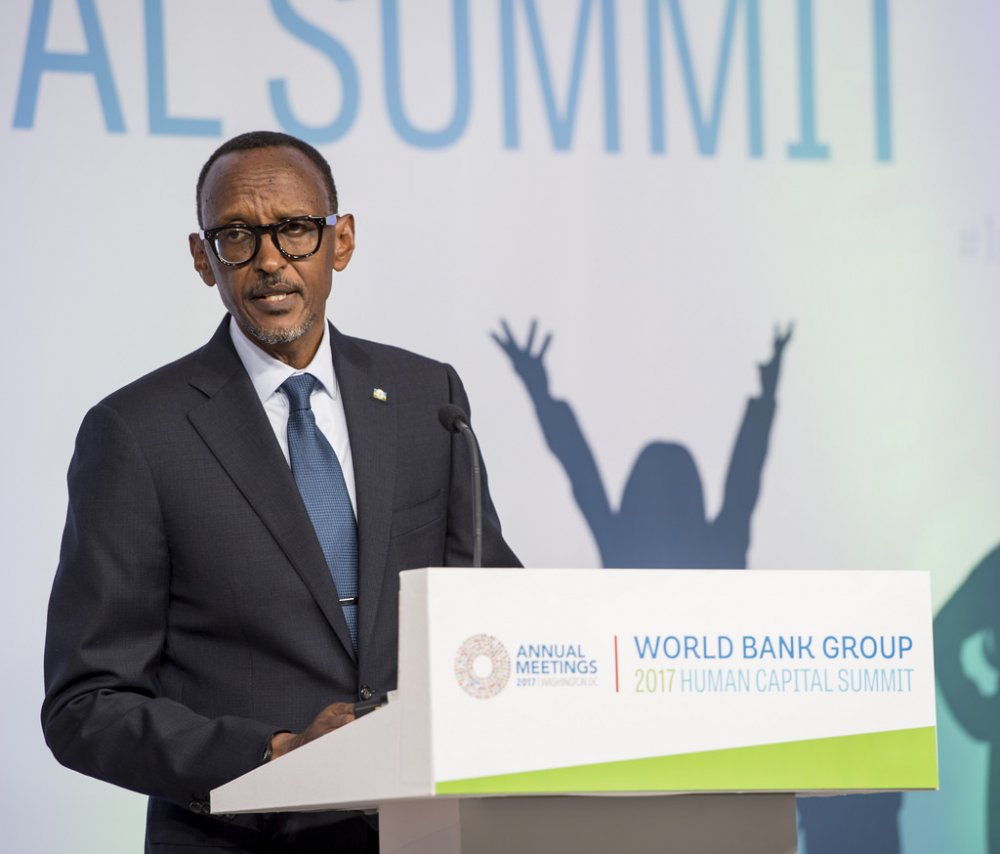 President Kagame delivering his remarks in the conference