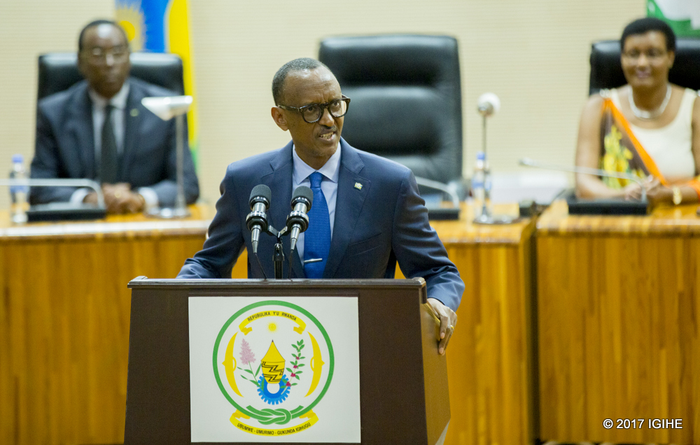 Kagame speaks at the event