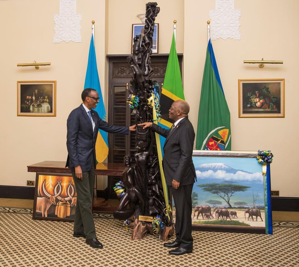 President Paul Kagame with Magufuli during a past visit.