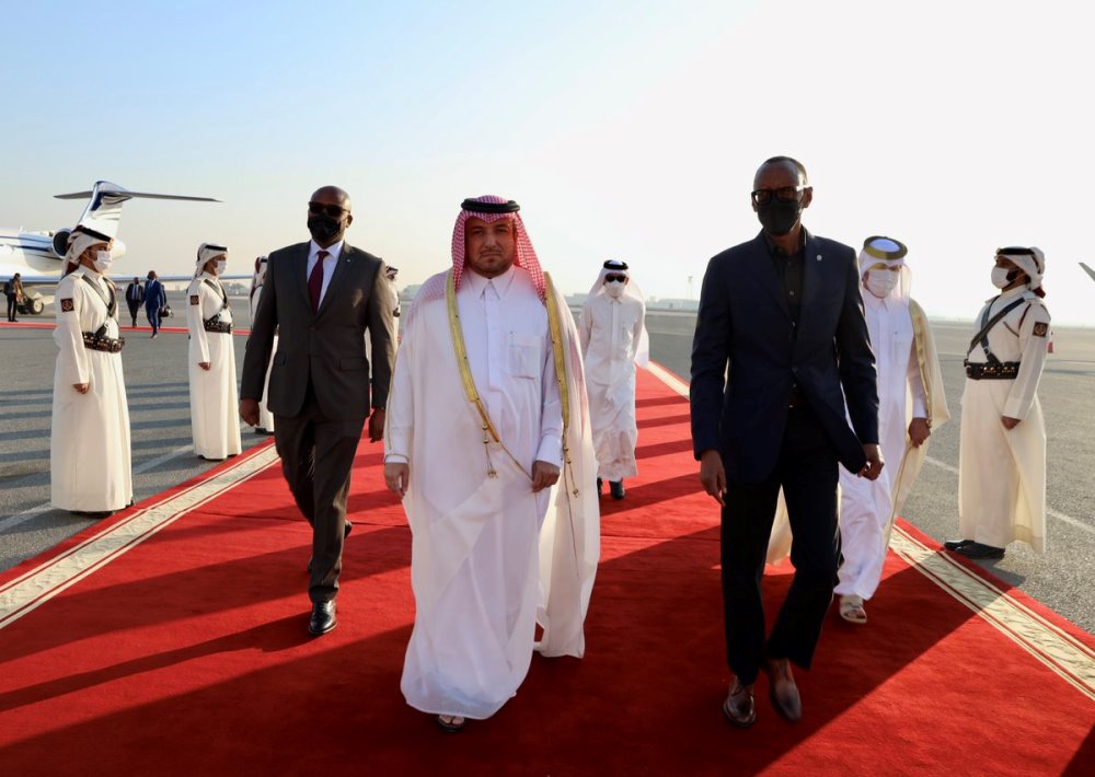 President Paul Kagame has arrived in Qatar this Monday for a working visit.  Photo Qatar News Agency 