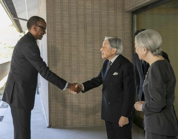 President Kagame paid courtesy to their Majesties, Emperor of Japan Akihito and Empress Michiko