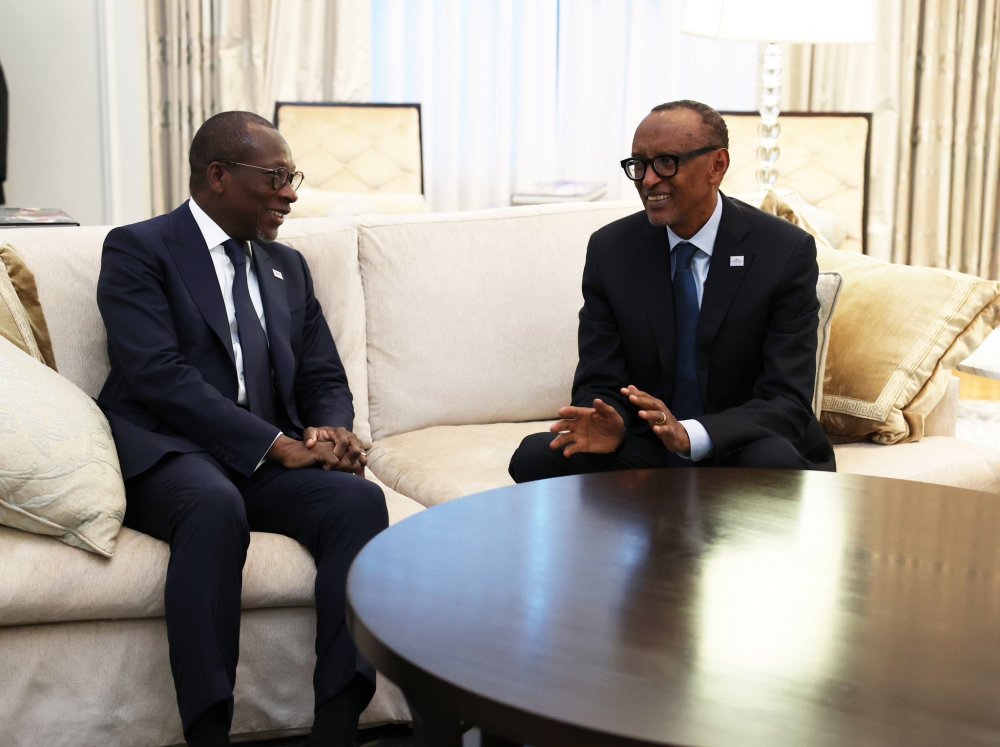 President Paul Kagame (right) with his counterpart of Benin, Patrice Talon. 