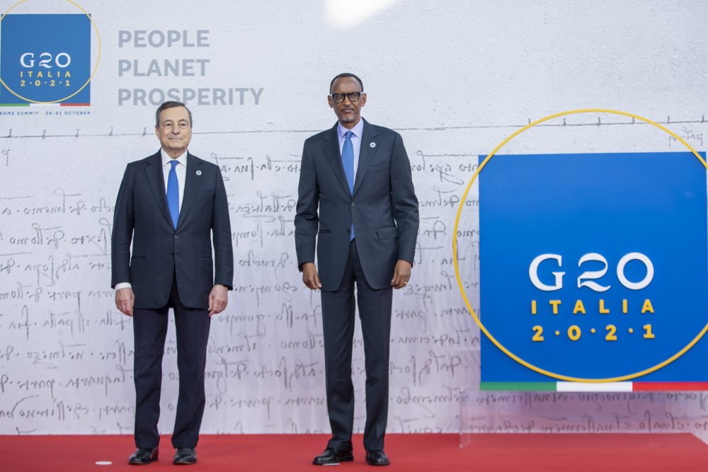 On Saturday, Kagame was welcomed by Italy’s Prime Minister, Mario Draghi who currently holds the G20 Presidency.