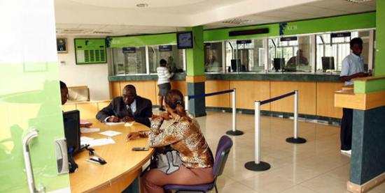 A KCB banking hall. The low rates of return on capital in the Rwanda's banking sector make it an unlikely destination for Kenyan lenders . 