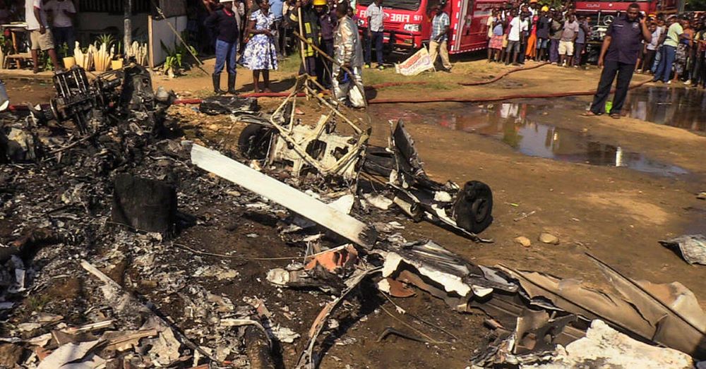 A light aircraft crash-landed on a roadside in Malindi, Kenya, on Friday, killing three people on the ground and injuring others.